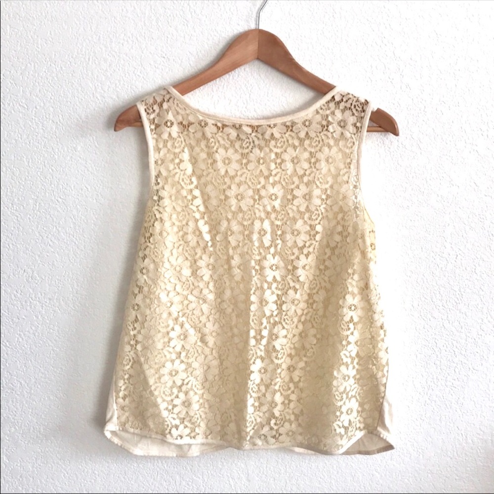 Anthropologie | Weston Wear cream lace top